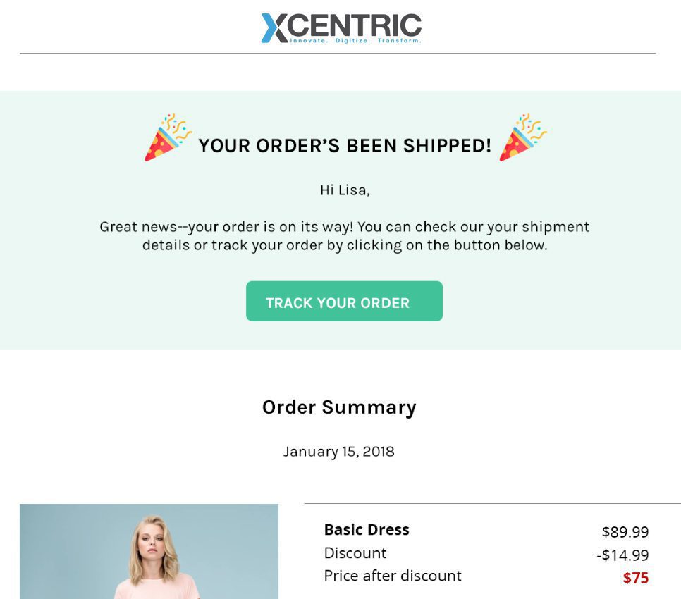 Order Confirmation Emails