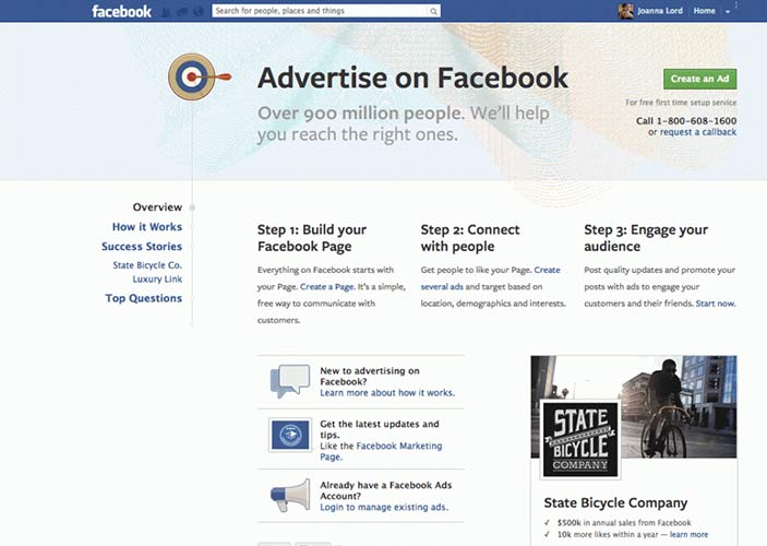 Advertising on facebook