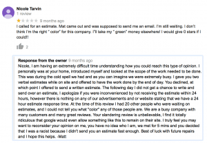 Negative Google Review Response